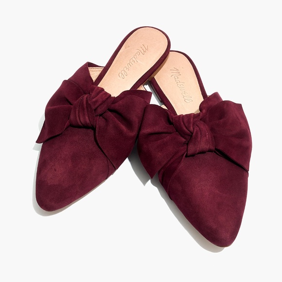 Madewell Shoes - MADEWELL The Remi Bow Mule Pinot Noir NWOB